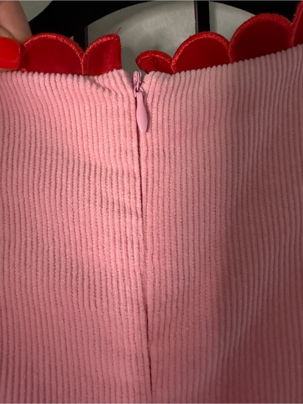 Love Bug Corduroy Dress by TCEC Puff Sleeve Mini with Red Trim Medium - Picture 5 of 10